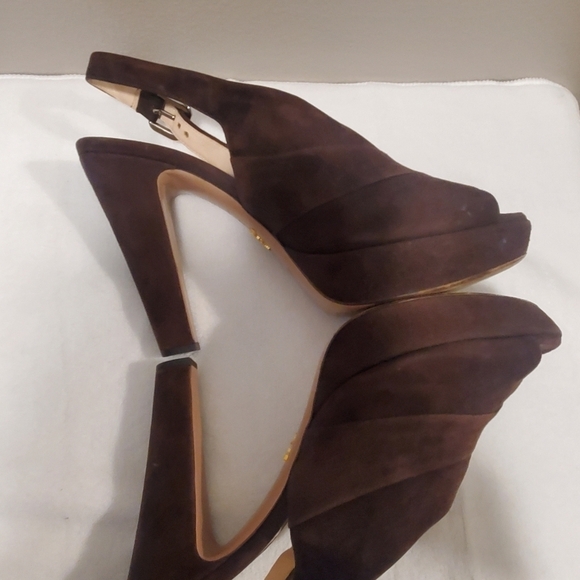Prada brown suede slingback sandals sz 40(9) - Picture 3 of 16